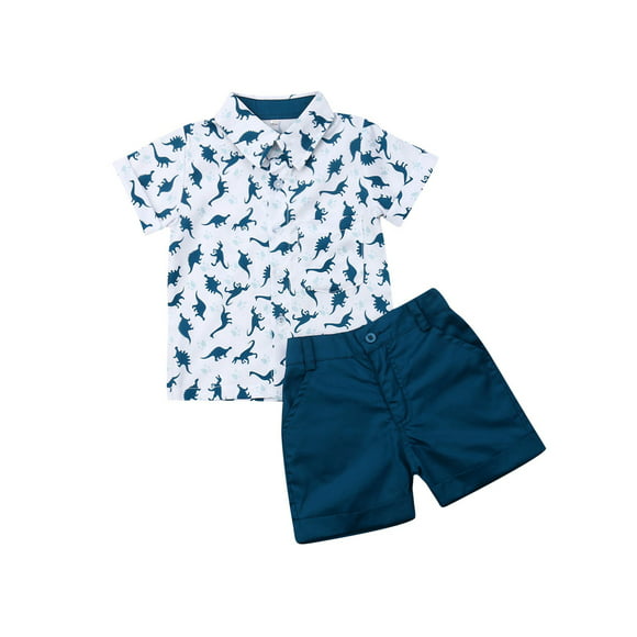 SKU175 Boys summer outfit.shorts and t-shirt blue casual set 18M-6YEARS